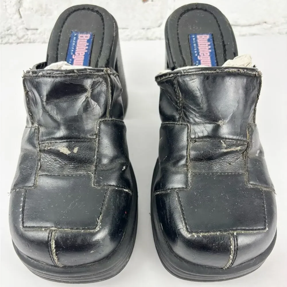 Vintage Bubblegum Patchwork Chunky Heeled Platform Slides 8